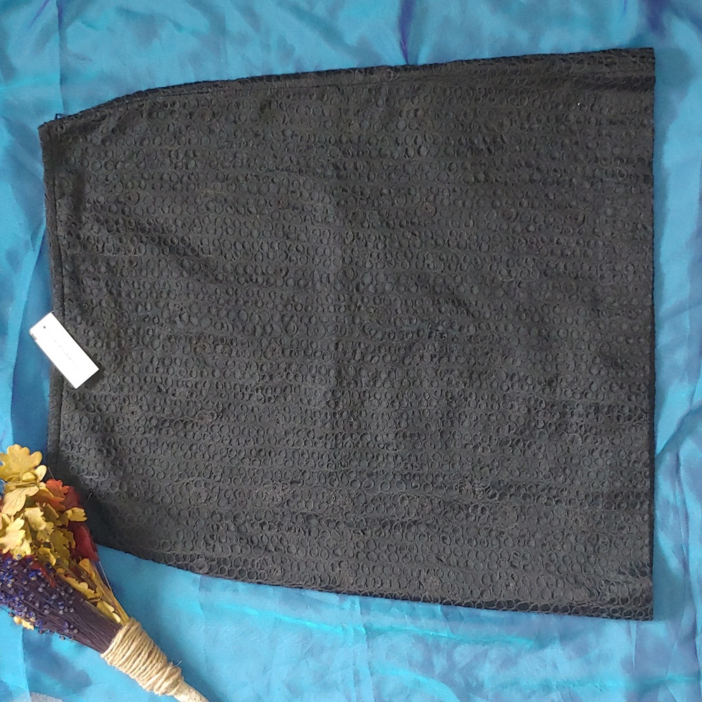 Club Monaco, Made in Canada, Swirl Embroidered Cocktail Skirt, Silk Cotton Blnd